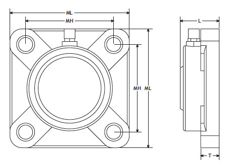 POBCO Heavy Duty Sanitary Mounts - 4 Bolt Side Flange Style