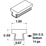 1' T-Top Sanitary Guide Rail