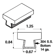 1 1/4' T-Top Sanitary Guide Rail