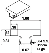 1.6'  Sanitary Guide Rail