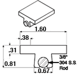 1.7'  Sanitary Guide Rail