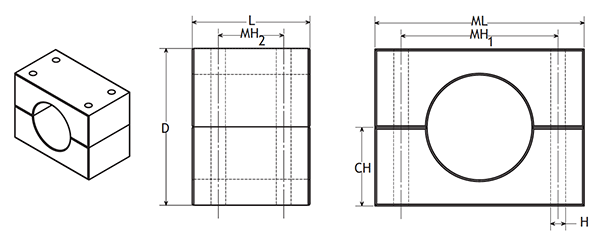 Two Piece Pillow Block Mount