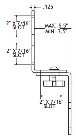 Stainless Steel 1/8' Thick Guide Rail Bracket